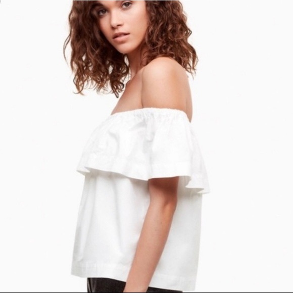 Aritzia Wilfred Off the Shoulder White Ruffle Top - Picture 3 of 3